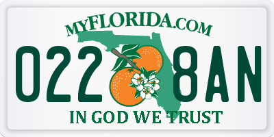 FL license plate 0228AN