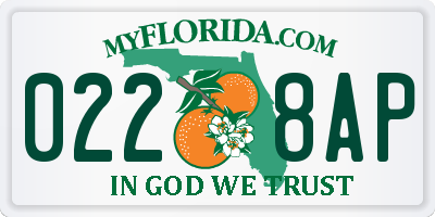 FL license plate 0228AP
