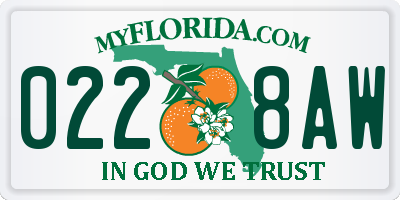 FL license plate 0228AW