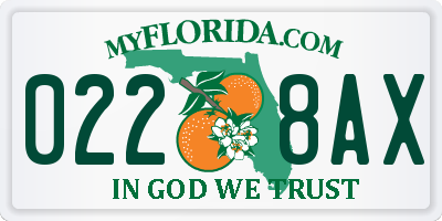 FL license plate 0228AX