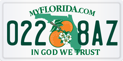 FL license plate 0228AZ