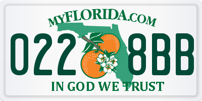 FL license plate 0228BB