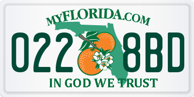 FL license plate 0228BD
