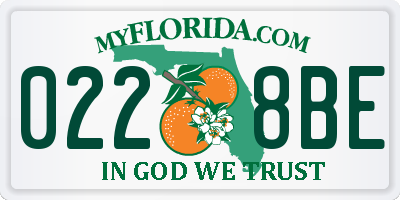 FL license plate 0228BE