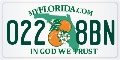 FL license plate 0228BN