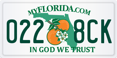 FL license plate 0228CK