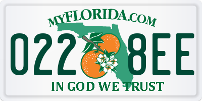 FL license plate 0228EE
