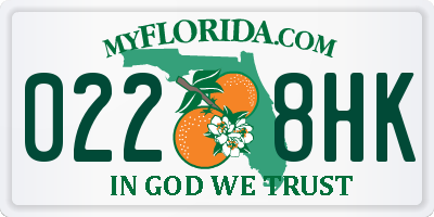 FL license plate 0228HK