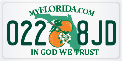FL license plate 0228JD