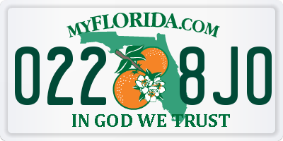 FL license plate 0228JO