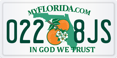 FL license plate 0228JS