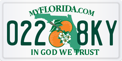 FL license plate 0228KY