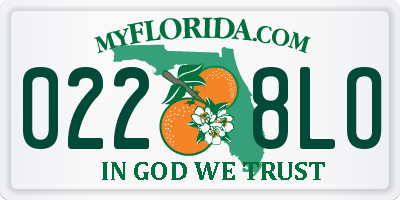 FL license plate 0228LO