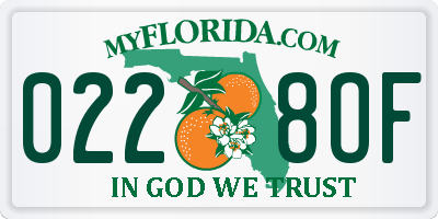FL license plate 0228OF