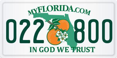 FL license plate 0228OO