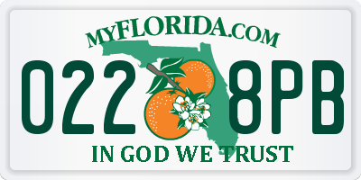 FL license plate 0228PB