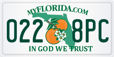 FL license plate 0228PC