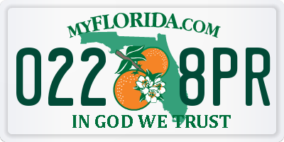 FL license plate 0228PR