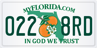 FL license plate 0228RD