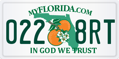 FL license plate 0228RT