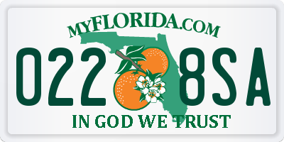 FL license plate 0228SA