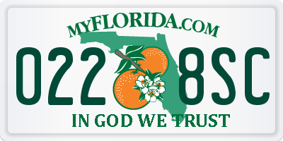 FL license plate 0228SC