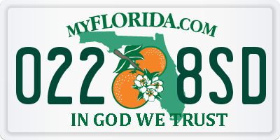 FL license plate 0228SD