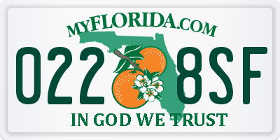 FL license plate 0228SF