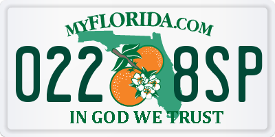 FL license plate 0228SP