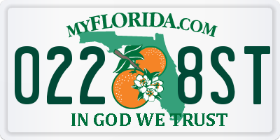 FL license plate 0228ST