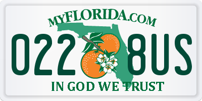 FL license plate 0228US