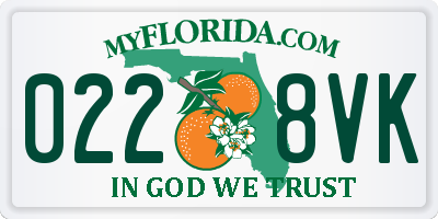 FL license plate 0228VK