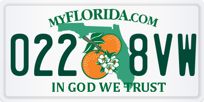 FL license plate 0228VW