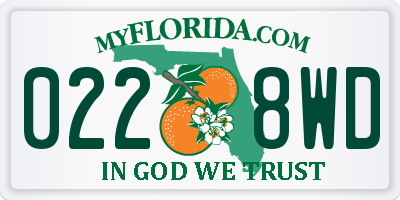 FL license plate 0228WD