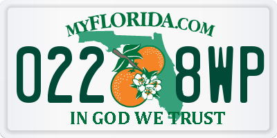 FL license plate 0228WP