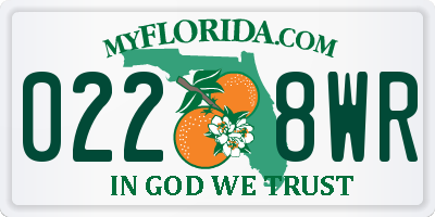 FL license plate 0228WR