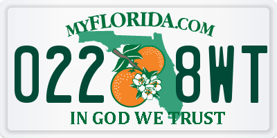 FL license plate 0228WT