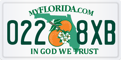 FL license plate 0228XB