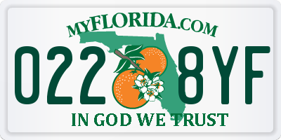 FL license plate 0228YF