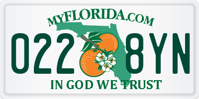 FL license plate 0228YN
