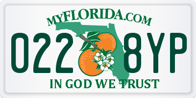 FL license plate 0228YP