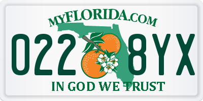FL license plate 0228YX