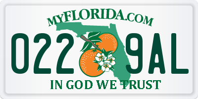FL license plate 0229AL