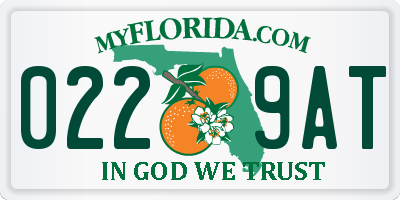FL license plate 0229AT