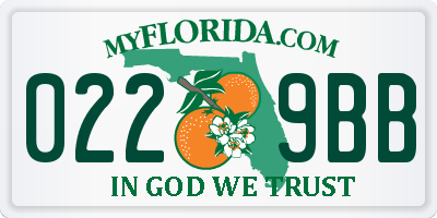 FL license plate 0229BB