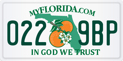 FL license plate 0229BP