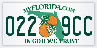 FL license plate 0229CC