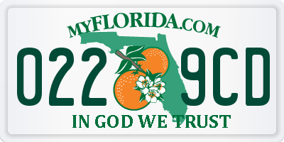FL license plate 0229CD