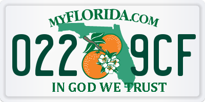 FL license plate 0229CF