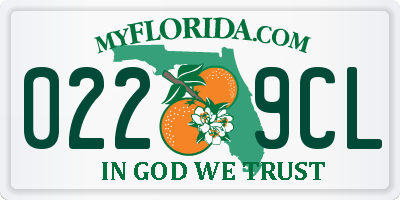 FL license plate 0229CL